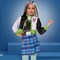Kids Monster High Frankie Stein Costume Plaid Dress Sweater Jacket and Stitched Tights